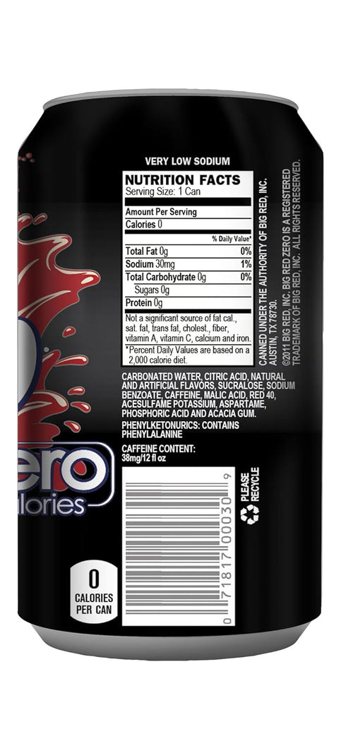 Pack 12 oz (12 Count) Big Red | Zero | Fridge Cans | Zero Calories | fl.