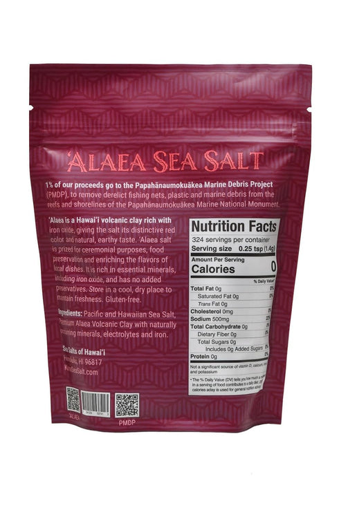 1lb. 100% Sea Salts of Hawaii Alaea Sea Salt Bag Hawaiian Sea Salt and Alaea Volcanic Clay Made in Hawaii
