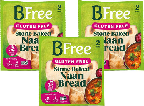BFree Stone Baked Original Naan Breads, 8.46 OZ - 2 Naans (Pack