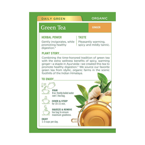 (Pack 1) 16 Traditional Medicinals Organic Green Tea Ginger Herbal Tea, Promotes Healthy Digestion, of - Tea Bags