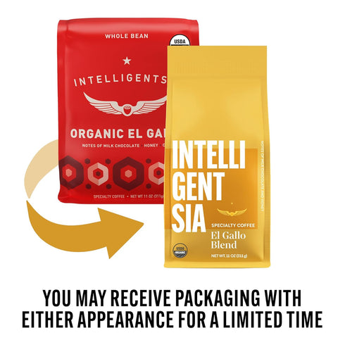 100% 11 Intelligentsia Coffee, USDA Organic Light Roast Whole Bean Coffee, Arabica Coffee - El Gallo Blend Ounce Bag