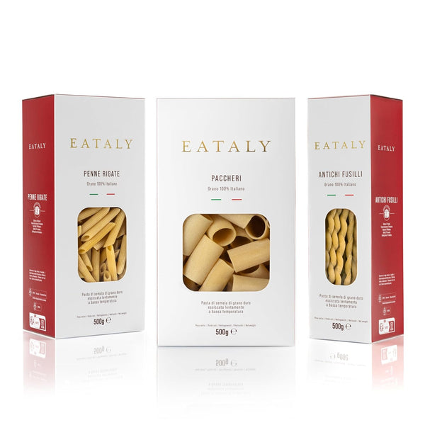 Eataly Sunday Sauce Box Pasta Bundle Pack- Antichi Fusilli, Paccheri & Penne