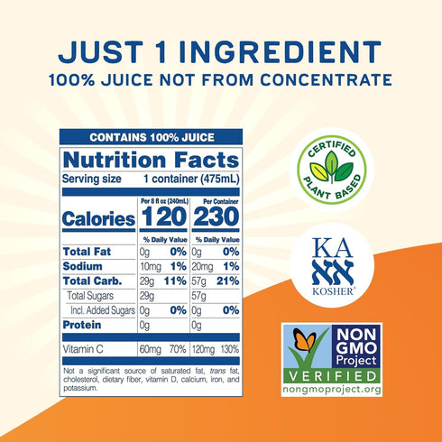 100% 16 oz (12 Pack) Odwalla Pure Orange Juice No Pulp Hand-Picked OJ Juice - Vitamin C - No Sugar Added, No Artificial