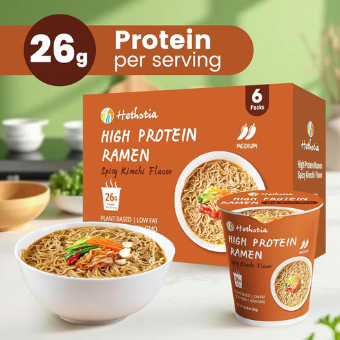 (26g) 16 Count Hethstia Blueberry Konjac Jelly Pouch + High Protein Ramen Cups, Vegan Plant-Based Low Sugar