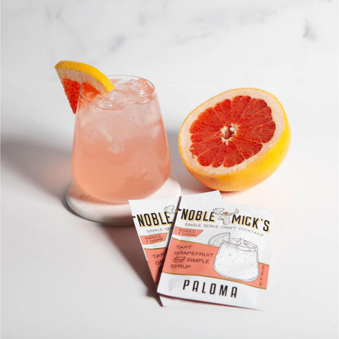 Noble Mick's 6 Packets, Drink Mix, Bundle of Low Calorie, Made in USA, Single Serve Craft Cocktails (Paloma)