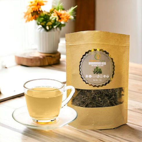 Cure with Pure Organic Wormwood Herb Dried Cut & Sifted 4oz - Non-GMO, Herbal Remedy in Eco-Friendly Pouch