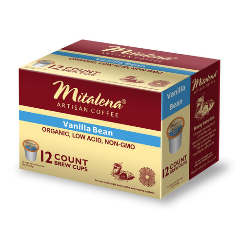 Pack 72 6 Mitalena Artisan Coffee Variety - Low Acid Organic Coffee Pods, Compatible with Keurig K Cup Coffee Maker