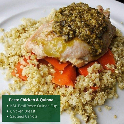 6-Pack Kitchen & Love Basil Pesto Quinoa Quick Meal | Gluten-Free, Ready-to-Eat, No Refrigeration Required