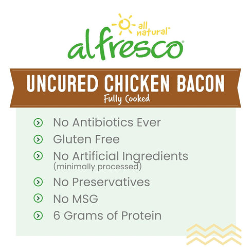 Al Fresco 3 oz Fully Cooked Uncured Chicken Bacon