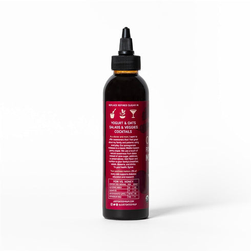 Just Date Organic Pomegranate Syrup, 100% Natural, Healthy Alternative, 8.8 oz Squeeze Bottle
