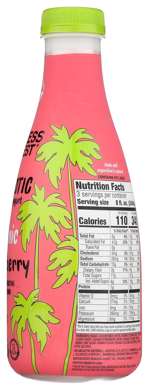 Harmless 24oz, 24 Oz Harvest Dairy-Free Drinkable Yogurt - Strawberry Fl