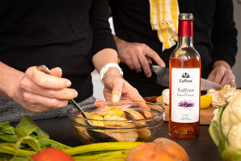 375 ml 12.7 fl.oz Zaffrus - Premium Saffron Infused Balsamic Vinegar Condiment | /
