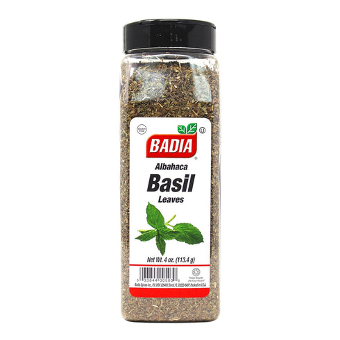 4 oz (Pack 6) Badia Basil Leaves, of Premium Dried Basil for Cooking, Seasoning, and Garnishing