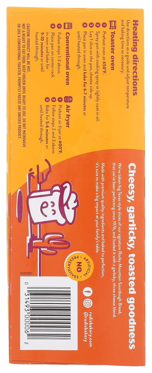 Rudis 3 13.8 OZ BAKERY Cheese with Garlic Texas Toast