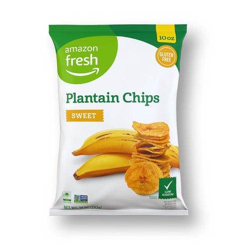 Amazon Fresh 10 Oz (Pack 4) Packaging , Sweet Plantain Chips, of (Previously Wickedly Prime, May Vary)