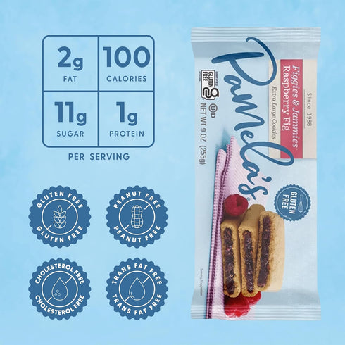 Jammies, 9 oz. (Pack 6) Pamelas Figgies & Raspberry & Fig, Gluten-Free, Egg-Free, Non-Dairy