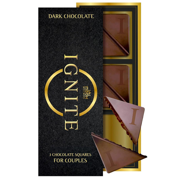 Ignite Dark Chocolate Bars Premium 60% Cocoa Squares for Couples Luxurious Dark