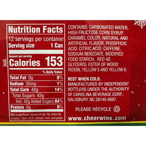 Cheerwine 12 oz (12 Pack) Holiday Punch Softdrink
