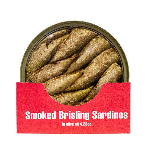 4.23 Oz Pack 12 MW Polar Brisling Sardines, Smoked In Olive Oil,