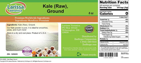 Larissa Veronica (8 oz, 528609) Kale (Raw), Ground ZIN:
