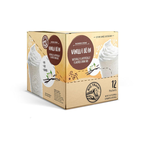 2.9 oz Packets (Pack 12) Big Train Vanilla Bean Blended Creme Beverage Mix