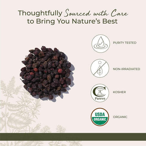 1 lb Starwest Botanicals Rosehips Whole Organic - Dried Herb for Tea & Baking, Seedless, Cut & Sifted, Certified