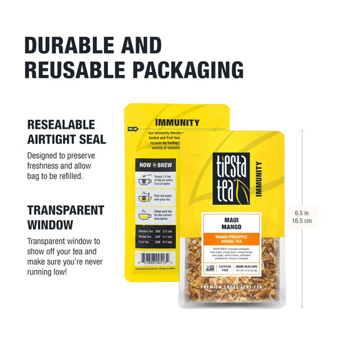 25 13.2 Pack 6 Tiesta Tea - Maui Mango, Loose Leaf, Mango Pineapple Herbal Tea, Premium Non-Caffeinated Fruit Blend