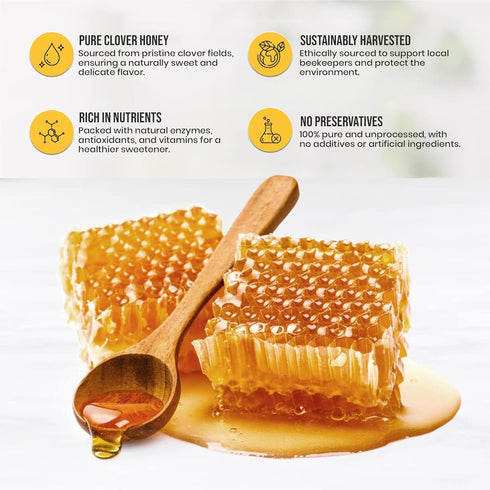 40 oz 100% Browning's Creamed Raw Clover Honey | Pure, Natural & Unfiltered | Premium Old-Fashioned Honey - Product