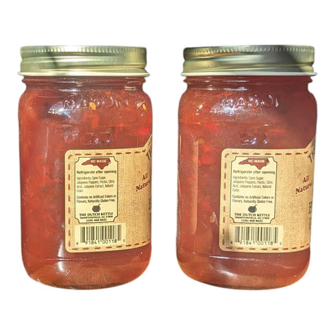 Generic 2 Pack (18 oz The Dutch Kettle Hot Jalapeo Pepper Jelly Jars) Homemade Amish Style Sweet & Spicy Spread Made