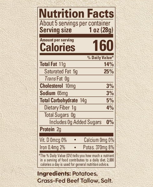 5 oz 2-pack Stella & Milo's Kettle Cooked Beef Tallow Potato Chips, Seed Oil Free Chips Made with Grass Fed Beef