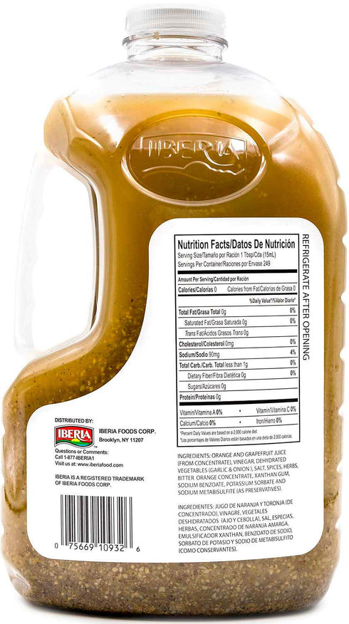Iberia Mojo Criollo, 1 gallon Spanish Marinade Perfect for Marinating Chicken, Beef & Pork, Made With Real Orange Juice, 128 Fl Oz