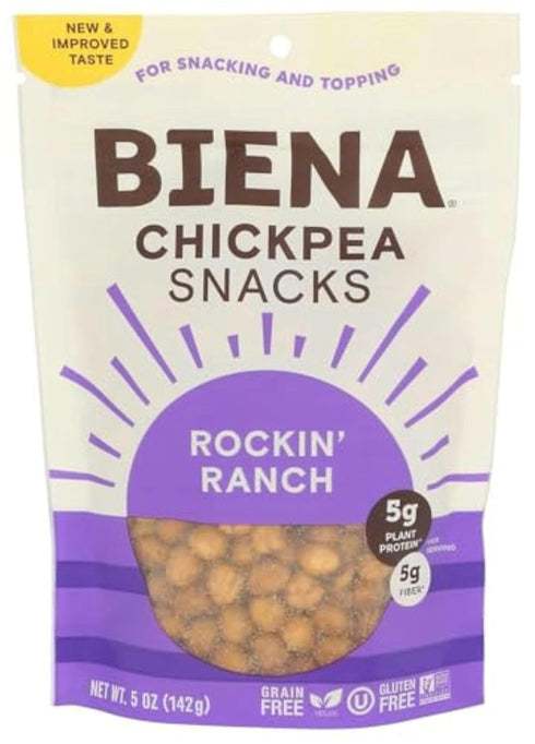 BIENA Chickpea Snacks - Crunchy Roasted Chickpeas - High Fiber Vegan Protein