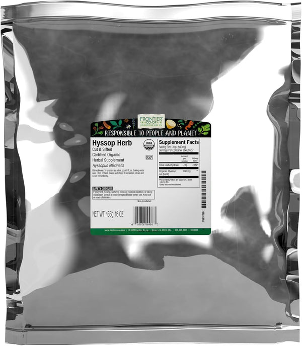Frontier Co-op Organic Hyssop Herb, Cut & Sifted, Natural Dried Leaves -