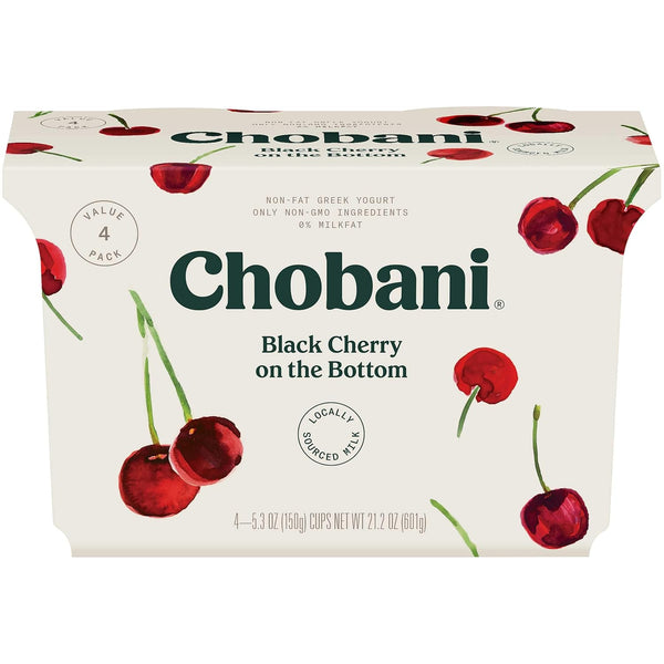 Chobani Greek Yogurt 0 Percent Black Cherry, 21.2 Ounce -- 6 per