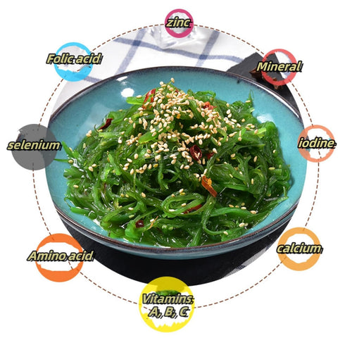 GXXDMZAQ Pack (3 Packs) Premium Japanese Seaweed Salad Mix - Authentic Sesame Seasoned Variety | Gluten-Free Topping