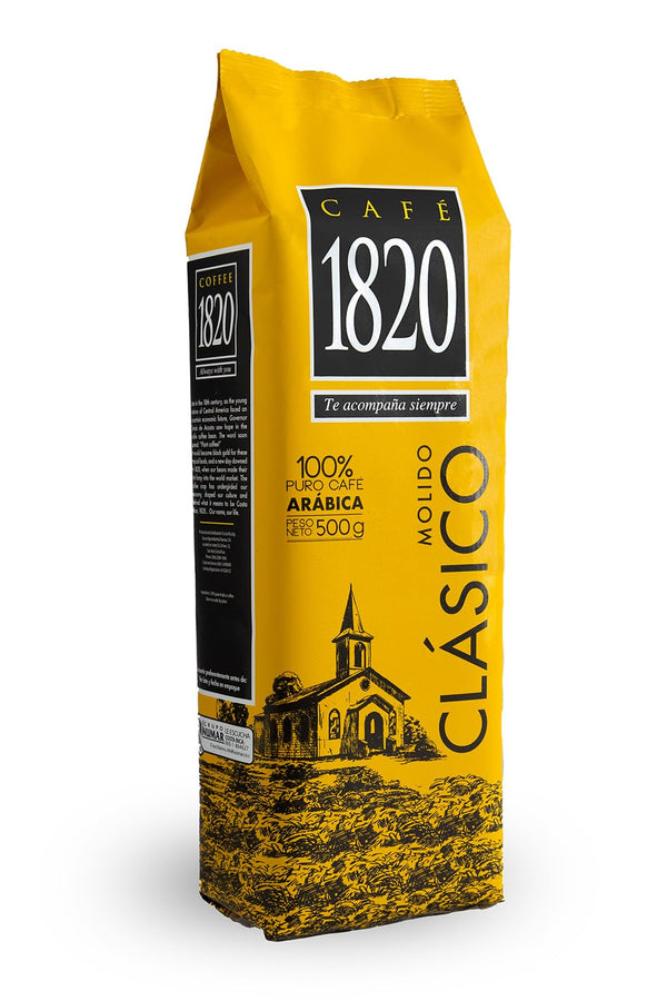 Caf 1820 Classic, Premium Costa Rican Ground Coffee, 100% Arabica, Dark Roast,