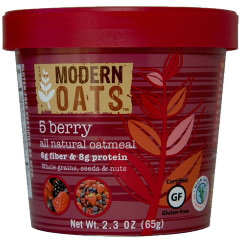 Modern Oats All Natural Oatmeal Cups, 5 Berry, 2.3 Ounce Cup (Pack
