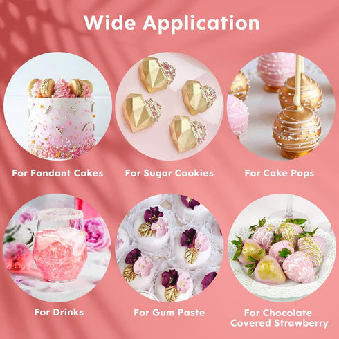 Set 4 Shimmer Cookie-(3g/Bottle) Luster Dust Edible - Colors Food Grade Nomeca Cake Dust Metallic Food Coloring Powder