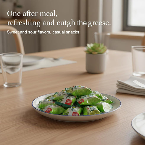 SODGHYTR 308g/10.8oz, Crisp Green Plums Sweet and Sour Dried Fruit Preserves-Qingkou Plum Infused with Tart Flavor