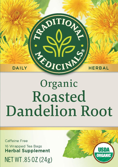 16 6 Traditional Medicinals Organic Roasted Dandelion Root Herbal Wrapped Tea Bags - ct - pk