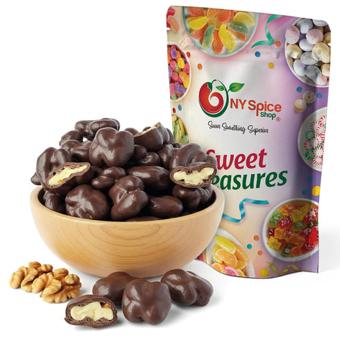 2 NY Spice Shop Dark Chocolate Walnut Candies - Pound Gourmet Chocolate Covered Walnuts - Holiday Snack Mix Treats
