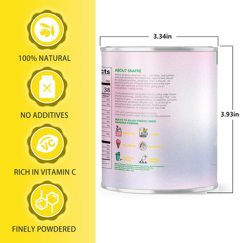 8.82OZ Banana Powder, Freeze Dried Banana Powder, Freeze Dried Fruit, No Added or Sugar, Suitable for Baking, Oatmeal