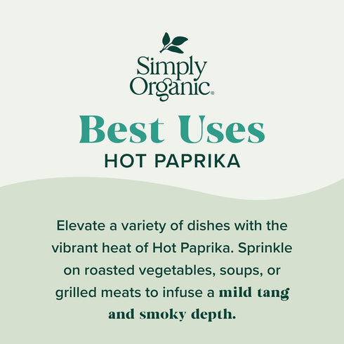 Simply Organic Hot Paprika, Organic, 2.86 Ounce