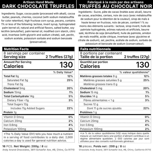 (24 ANDY ANAND CHOCOLATIER Luxurious Dark Chocolate Truffles Gift Box - Handmade Gourmet Chocolate Assortments, Gluten