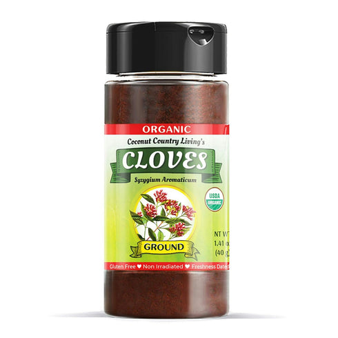 Organic Cloves Spice Ground Powder, 1.59 oz in Glass Bottle, Fair Trade with E-Book