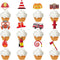 24 Pack Fireman Firefighter Cupcake Toppers - Fire Truck and Fire Extinguishing Cupcake Toppers for Birthday Party