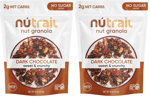 NuTrail Nut Granola Cereal, Dark Chocolate, No Sugar Added, Keto, Low Carb,