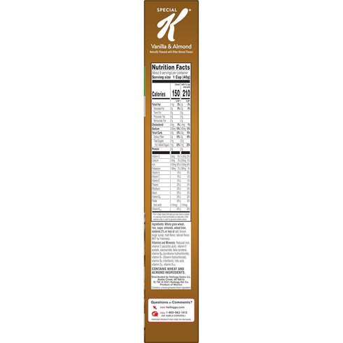 11 12.9oz (1 Special K Cold Breakfast Cereal, Vitamins and Minerals, Made With Real Almonds, Vanilla and Almond, Box
