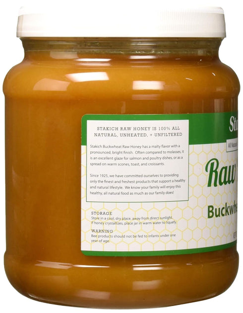 (5 Stakich Buckwheat Antioxidant Raw Honey - Pure, Unprocessed, Unheated, Kosher Pound)