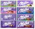 Milka European Chocolate Bars Variety Pack of 8 Full Size Bars, No
